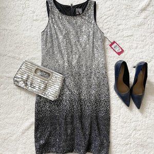 Sliver/Black Sequin Mini Dress